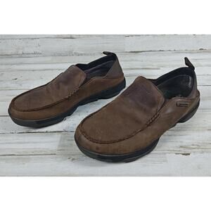 OLUKAI NA’I WP Mens 9.5 Leather Waterproof Slip On Shoes Loafers Boat Casual